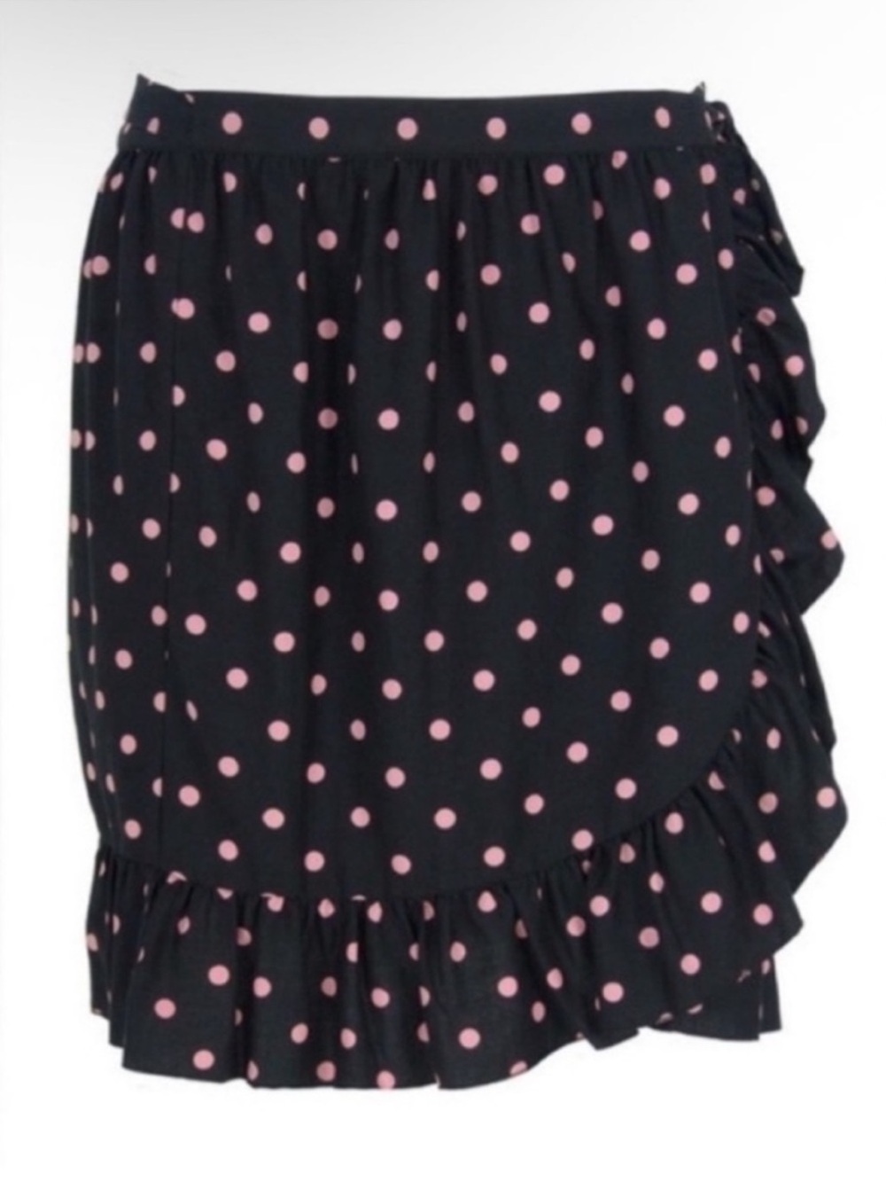 Moschino Cheap and Chic Polka Dot Ruffle Wrap Skirt